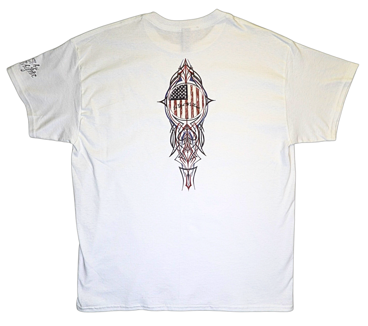 White Flag (in God we Trust) Pinstripe T-shirt