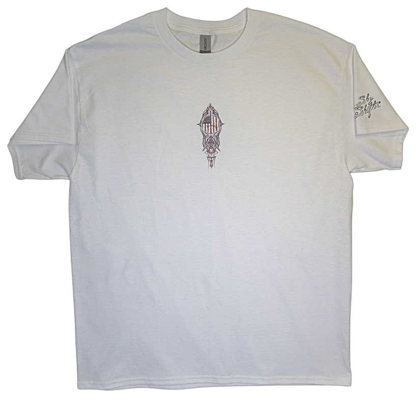 White Flag (in God we Trust) Pinstripe T-shirt